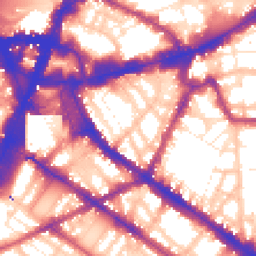 Daytime road noise heatmap for SW1P 1EQ