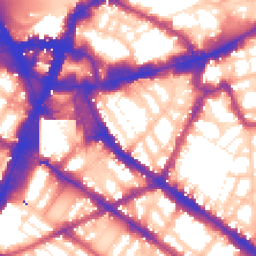 Daytime road noise heatmap for SW1P 1ER