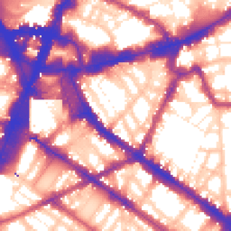 Daytime road noise heatmap for SW1P 1ET