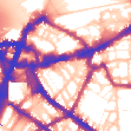 Daytime road noise heatmap for SW1P 1HG