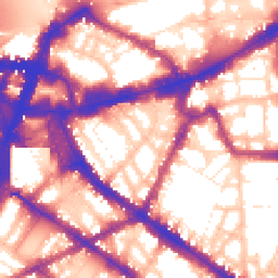 Daytime road noise heatmap for SW1P 1HW
