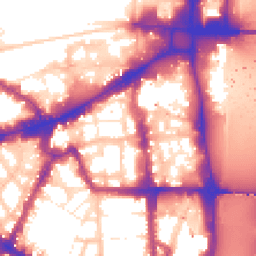 Daytime road noise heatmap for SW1P 2DE