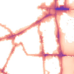 Night-time road noise heatmap for SW1P 2DE