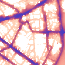 Daytime road noise heatmap for SW1P 2DZ