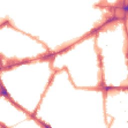 Night-time road noise heatmap for SW1P 2HR