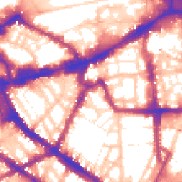 Daytime road noise heatmap for SW1P 2QA