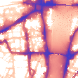 Daytime road noise heatmap for SW1P 3LA