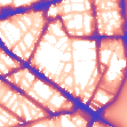 Daytime road noise heatmap for SW1P 4BA