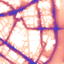 Daytime road noise heatmap for SW1P 4EW