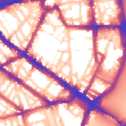 Daytime road noise heatmap for SW1P 4NL