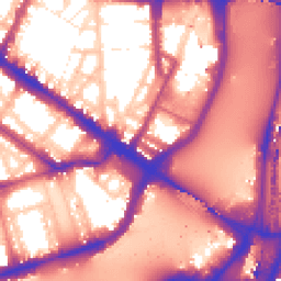 Daytime road noise heatmap for SW1P 4PY