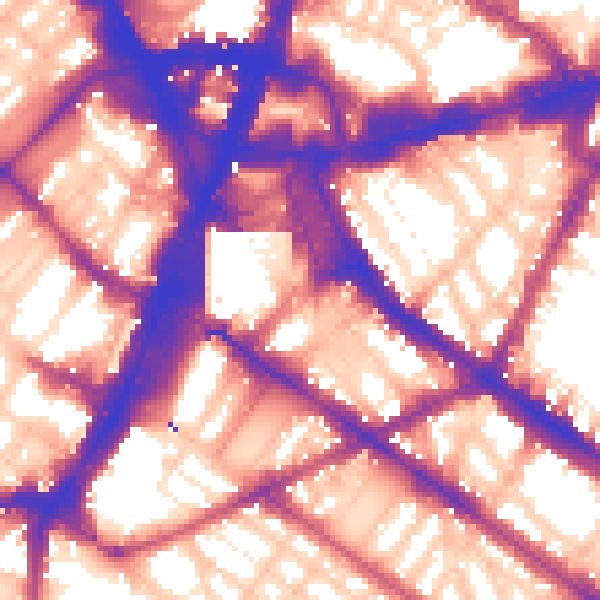 Daytime road noise heatmap for SW1V 1AF