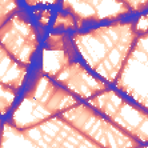 Daytime road noise heatmap for SW1V 1AG