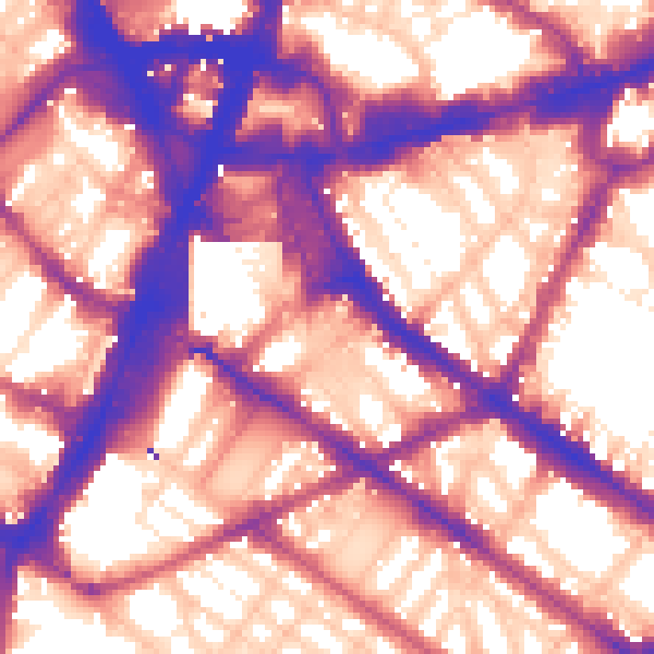 Daytime road noise heatmap for SW1V 1AJ