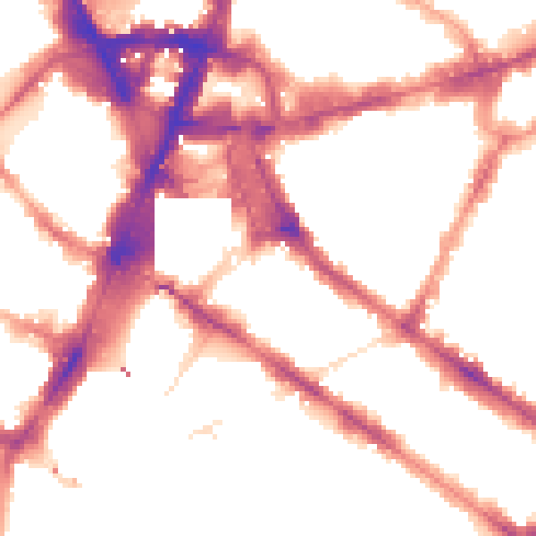 Night-time road noise heatmap for SW1V 1AJ