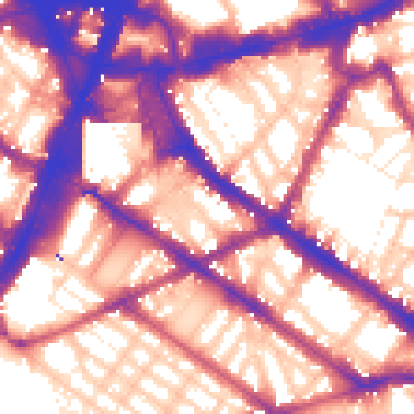 Daytime road noise heatmap for SW1V 1DE
