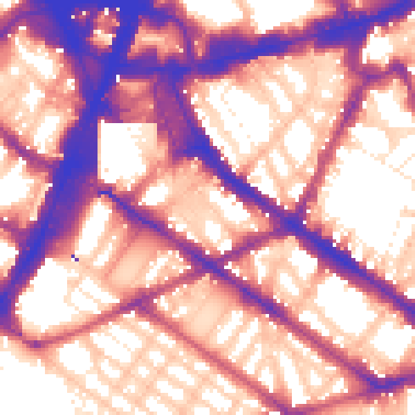 Daytime road noise heatmap for SW1V 1DU