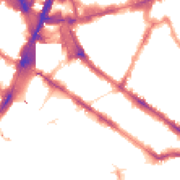 Night-time road noise heatmap for SW1V 1DW