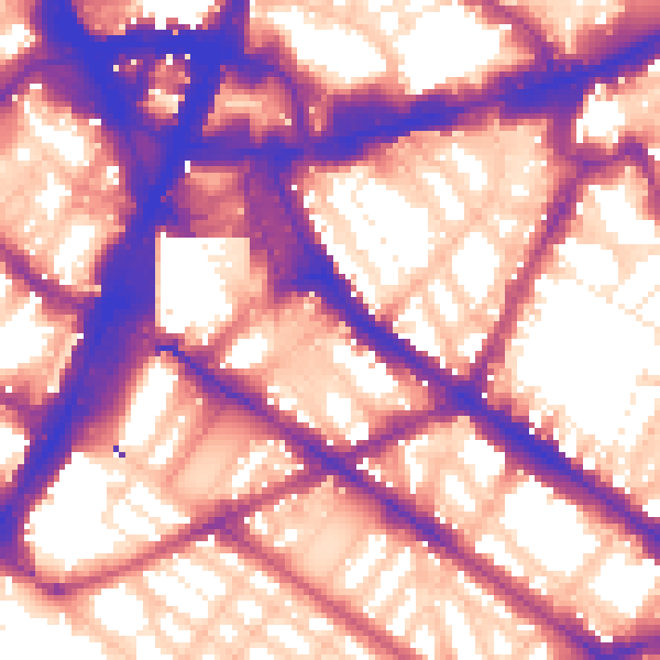 Daytime road noise heatmap for SW1V 1HN