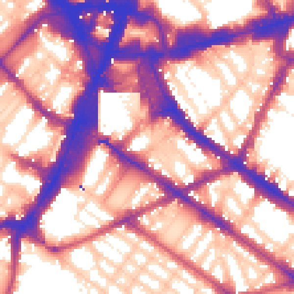 Daytime road noise heatmap for SW1V 1HU