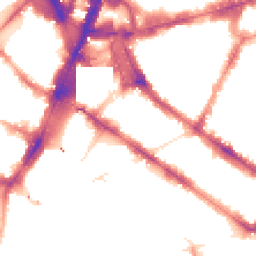 Night-time road noise heatmap for SW1V 1JE