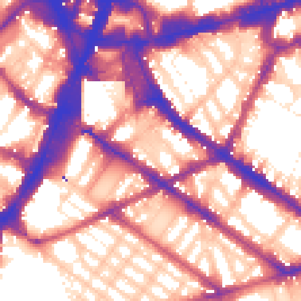 Daytime road noise heatmap for SW1V 1JG