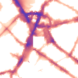 Night-time road noise heatmap for SW1V 1JT