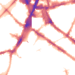 Night-time road noise heatmap for SW1V 1NP
