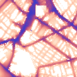 Daytime road noise heatmap for SW1V 1PB