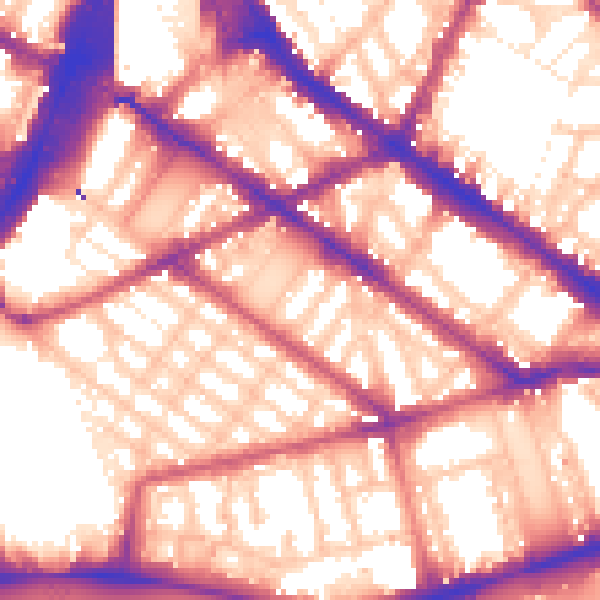 Daytime road noise heatmap for SW1V 2AJ