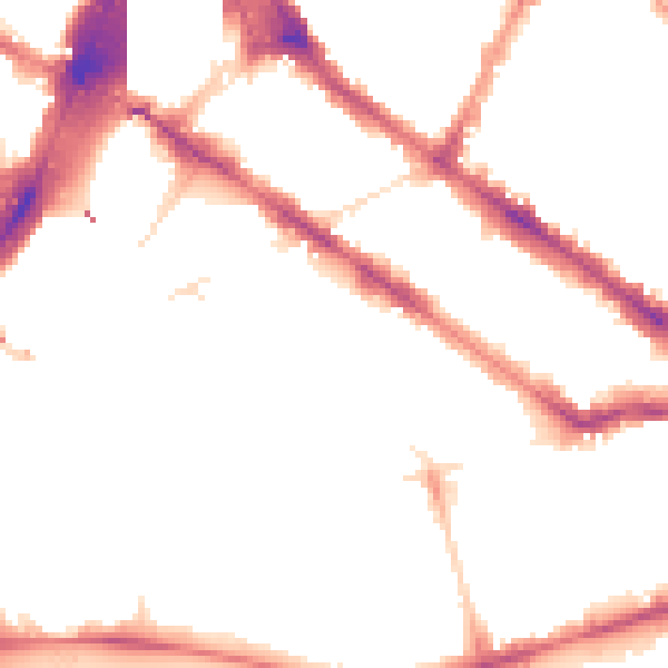 Night-time road noise heatmap for SW1V 2AJ