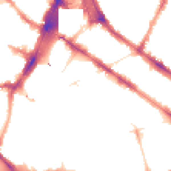 Night-time road noise heatmap for SW1V 2DJ