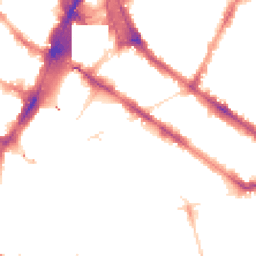 Night-time road noise heatmap for SW1V 2EH