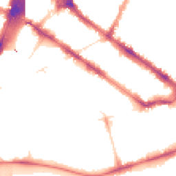 Night-time road noise heatmap for SW1V 2HB