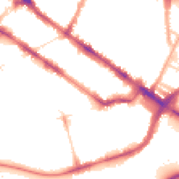 Night-time road noise heatmap for SW1V 2HU