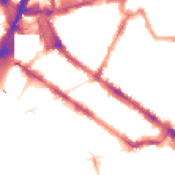 Night-time road noise heatmap for SW1V 2JT