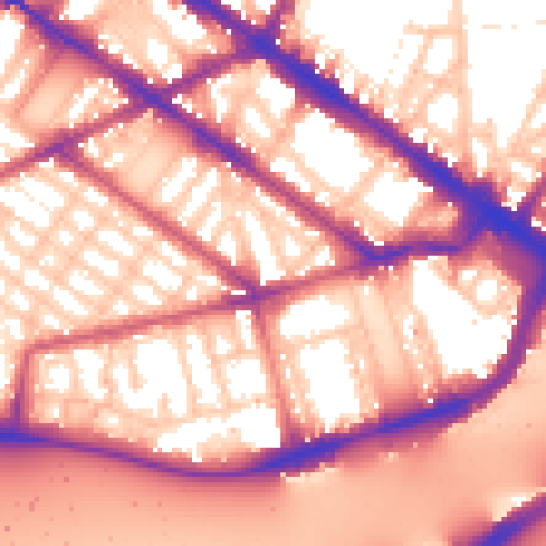 Daytime road noise heatmap for SW1V 2NU