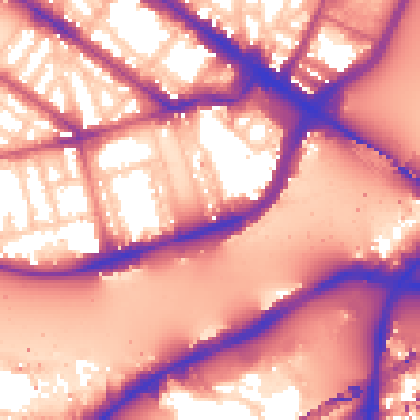 Daytime road noise heatmap for SW1V 3QP