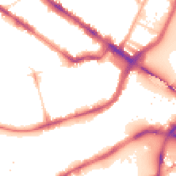 Night-time road noise heatmap for SW1V 3RY