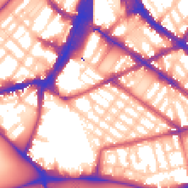 Daytime road noise heatmap for SW1V 4EU