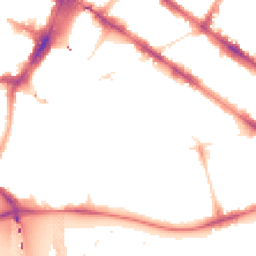 Night-time road noise heatmap for SW1V 4EZ