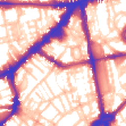 Daytime road noise heatmap for SW1X 0AE
