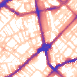 Daytime road noise heatmap for SW1X 0AW