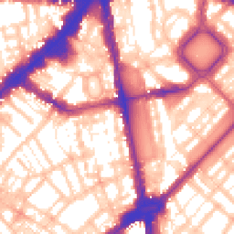 Daytime road noise heatmap for SW1X 0BL