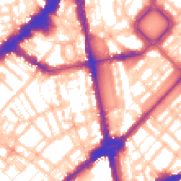 Daytime road noise heatmap for SW1X 0BW