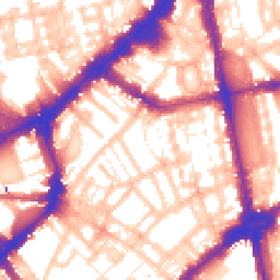 Daytime road noise heatmap for SW1X 0DQ