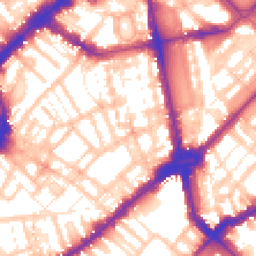 Daytime road noise heatmap for SW1X 0DZ