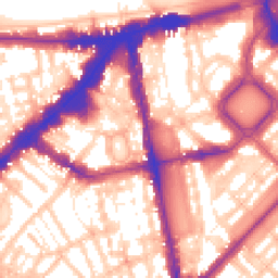 Daytime road noise heatmap for SW1X 0ET