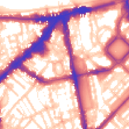 Daytime road noise heatmap for SW1X 0EY