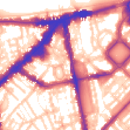 Daytime road noise heatmap for SW1X 0EZ
